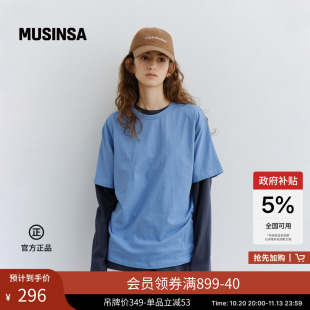 URAGO韩国26年新品女士宽松时尚休闲纯色百搭清新短袖T恤MUSINSA