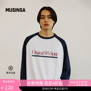 1993 STUDIO韩国男女秋季美式插肩袖长袖T恤MUSINSA