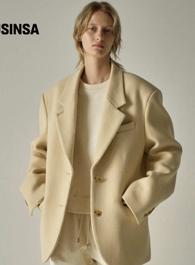 FACADE PATTERN韩国女士25冬季时尚流行羊绒西装外套MUSINSA