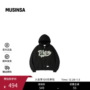 MUSINSA 流行迷彩星尾拉链休闲连帽衫 PHYPS韩国男女25冬季 时尚