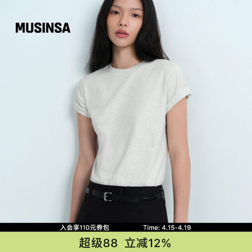 musinsa standard韩国春季女士休闲舒适基础款上衣纯色短袖T恤
