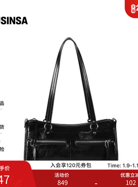 Fennec韩国女士25秋季新款皮质百搭设计感斜挎单肩包MUSINSA