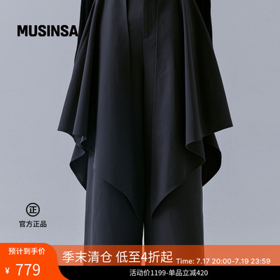 女士新款黑色运动阔腿长裤休闲裤