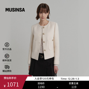 Lookast韩国女士25秋季 圆领外套MUSINSA 气质百搭上衣短款