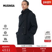 廓形双排扣长款 BESLOW韩国26春季 简约翻领经典 大衣MUSINSA