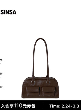 STAND OIL韩国女士25冬季复古简约对称双袋设计保龄球包MUSINSA