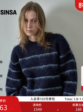 FACADE PATTERN韩国25秋冬羊驼条纹毛衣宽松慵懒风针织衫MUSINSA