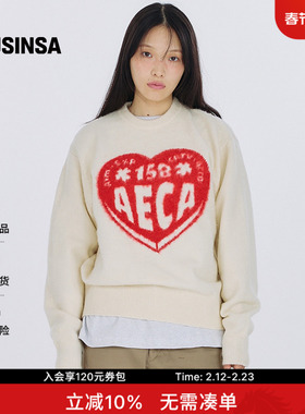 AECA韩国男女春季新款休闲时尚潮流爱心涂鸦针织衫毛衣MUSINSA