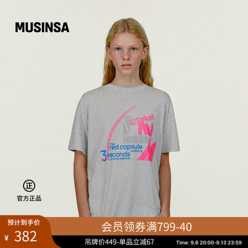 TEKET韩国26夏季男女日常休闲风宽松印花图案短袖T恤MUSINSA