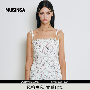 女黑色显瘦法式 Not 韩国春季 rose 碎花吊带连衣裙MUSINSA your