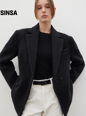 LEVAR韩国女士25冬季通勤休闲日常质感垂坠廓形西装外套MUSINSA