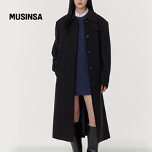 musinsa standard韩国25冬季女士羊毛混纺长款毛呢大衣外套