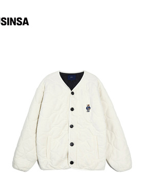 YALE韩国女士25冬季休闲百搭简约通勤小刺绣抓绒外套MUSINSA