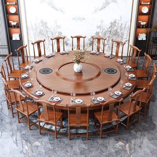 酒店餐桌电动大院子饭店包厢15人30人电动大圆桌可加装火锅电磁炉