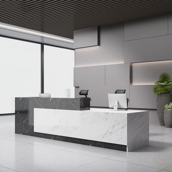 公司前台接待台迎宾咨询台时尚收银吧台办公室柜台前台办公桌家具