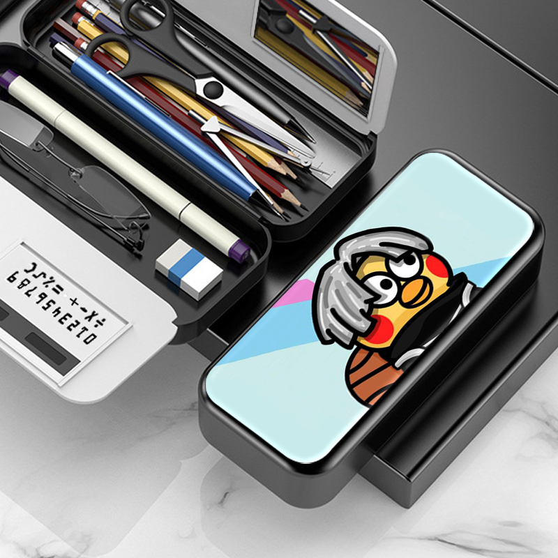 鸡你太美ikun小黑o子蔡徐坤小学生网红文具盒铅笔盒磨砂笔盒大容