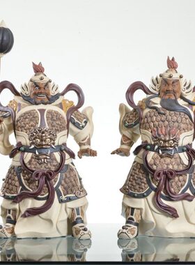 家居玄关博古架中式礼品乔迁新居石湾陶瓷公仔大号门神商务摆件