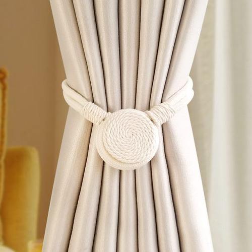 日式小清新窗帘绑带磁吸扣环扎束带简约白纱帘固定挂钩绑绳收拢带