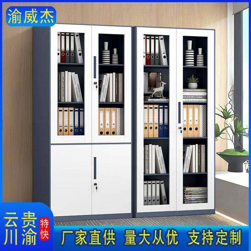 办公室文件柜铁皮柜财务凭证柜资料柜钢制档案柜带锁收纳柜储物柜