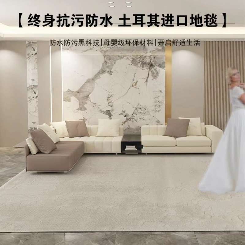 土耳其防水防污轻奢简约加厚家用客厅卧室耐脏地毯茶几沙发脚毯