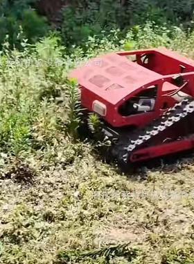 农田开荒杂草修剪机 小型遥控履带割草机无线智能园林电动割草机