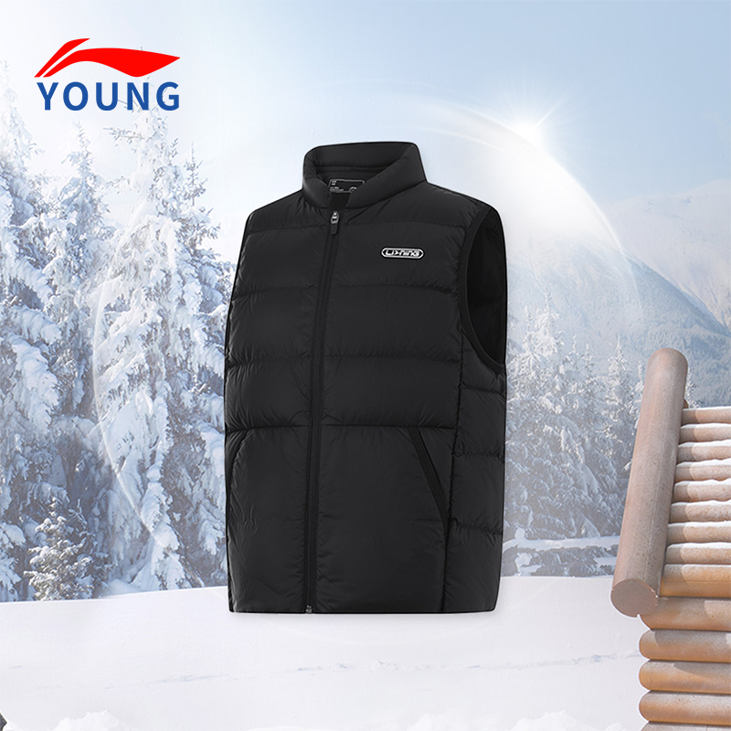 李宁正品男大童轻薄保暖羽绒马甲