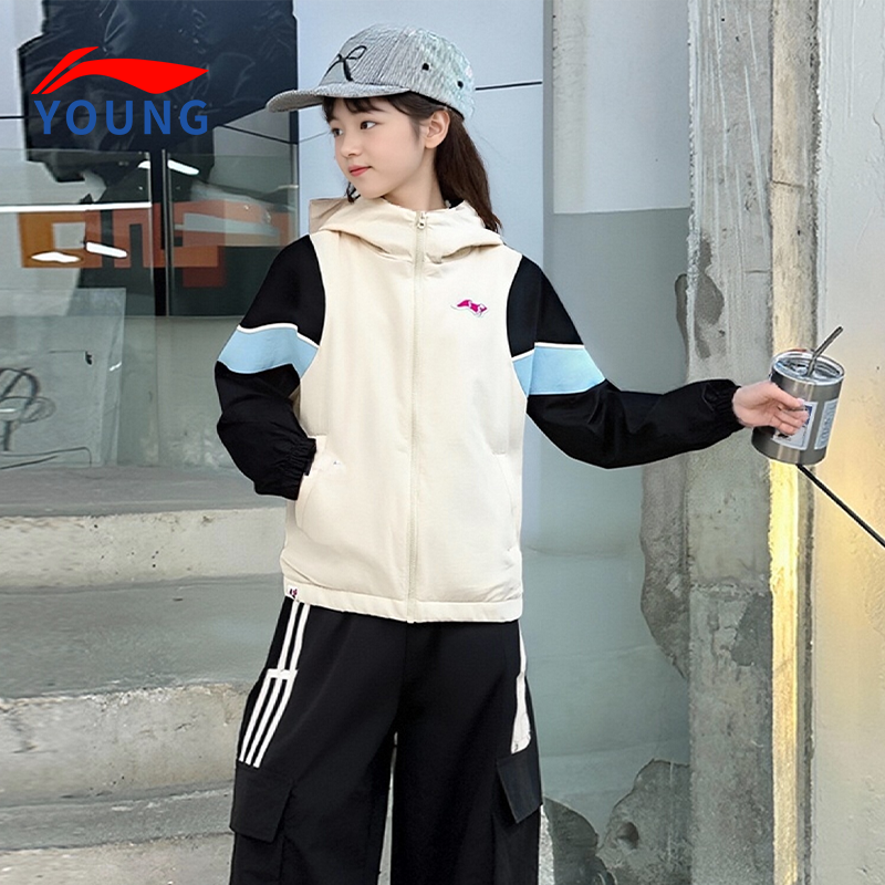 李宁官方正品女童秋运动舒适外套