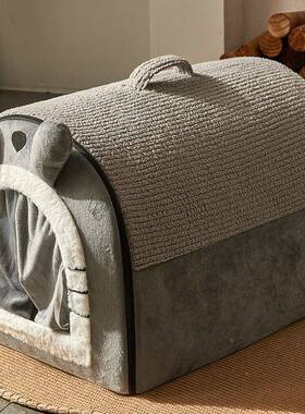 猫窝季通用封闭UPU式感猫咪房猫墅子屋别可拆洗睡四觉的狗窝夏天