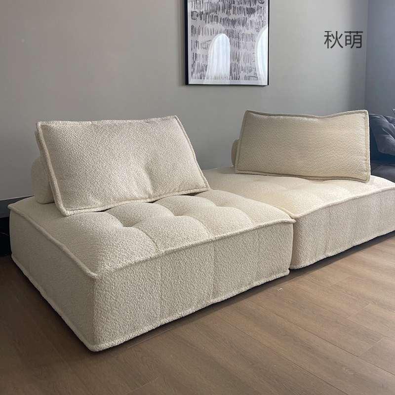 奶油风网红豆腐块懒人方沙发排小小沙发组合单人轻直奢HBP极简户