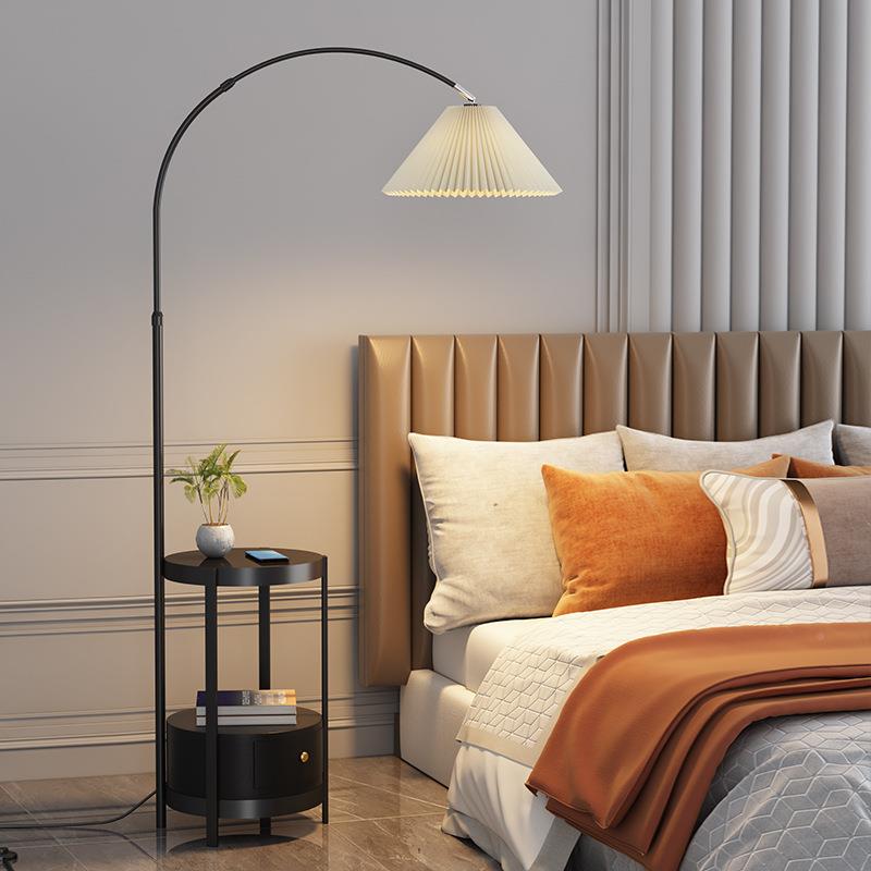 褶可落地灯客简480厅沙发边玻璃卧室床头柜茶几书房立式台灯调百