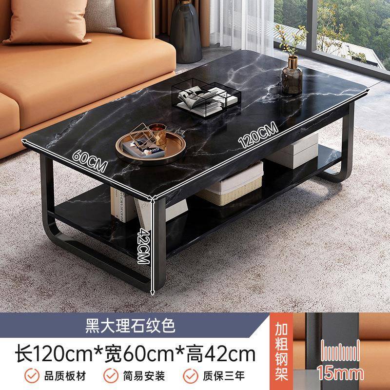 公室办茶客厅家用方几钢化玻几茶几小户型简E30茶几-璃约现代轻奢