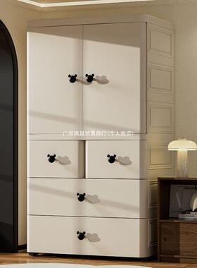 童衣柜70cm双衣开门抽屉式收纳柜简易柜居TLI儿五斗柜家储物加厚