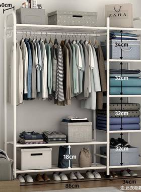衣柜家用卧室挂租服架开放衣式简易衣柜yg210430出衣房现代简约大
