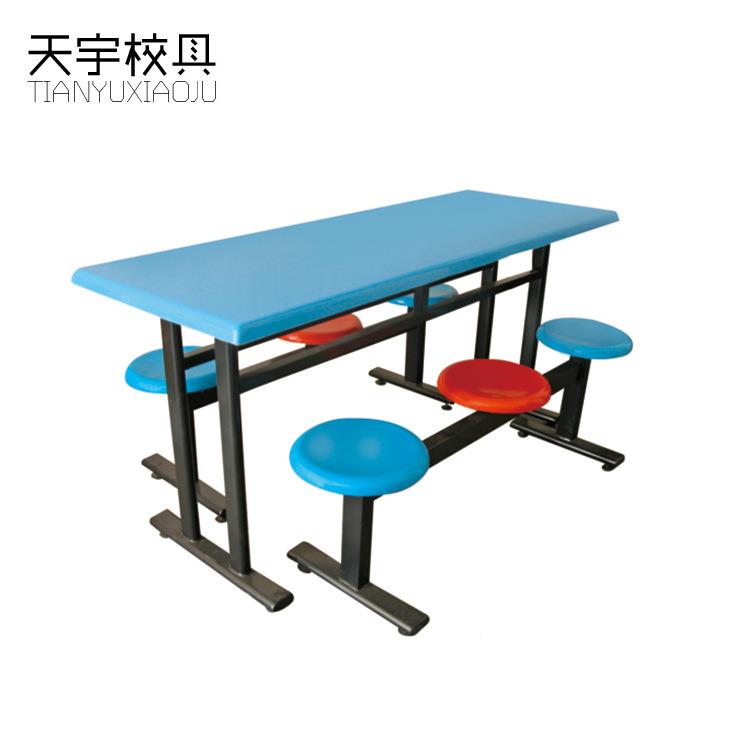 厂员工食八位/四堂四人八人位连体快椅餐桌餐学生组合快餐桌椅连