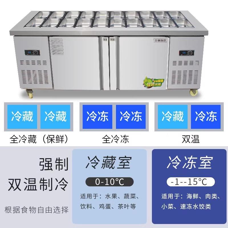 沙拉商用披工作台冷台藏冰箱冰酱菜萨柜开槽柜沙拉柜水果232捞展