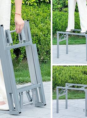 桌架子LVJ可折叠桌子腿茶几支桌腿桌支架折饭桌腿叠架铁架餐台脚