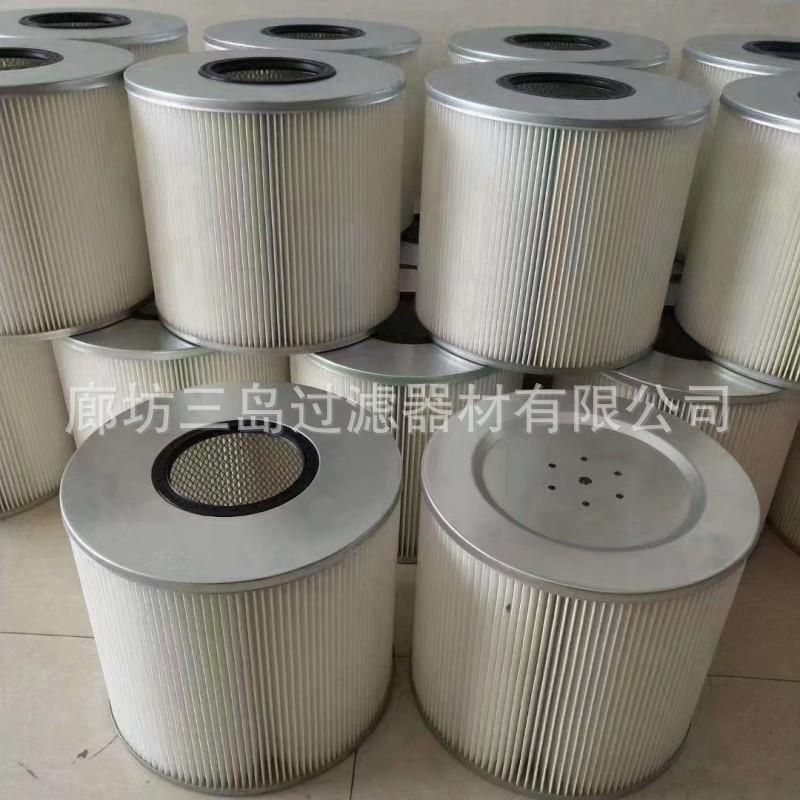 水工业除尘器芯滤覆膜滤筒六耳防静电滤芯防油防阻燃滤20*1000耐