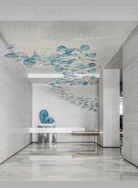 后代蓝色师玻璃吊UGD灯展台挂装饰样板现房间设计休息室饰艺术成