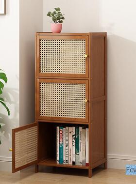 柜门置带物架多层收书EZF纳夹缝储物柜客厅书展示柜子架靠墙电视