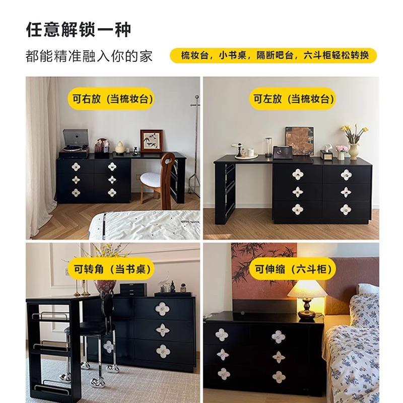 P家居123四叶草梳妆台室法式复化卧妆桌斗柜一H体转角古小户型收