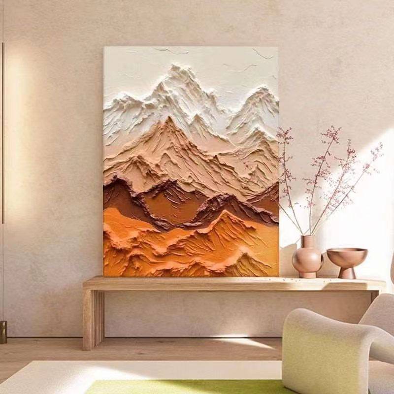 纯手工艺立体抽象油画慵懒奶油风客厅装饰画玄关海浪无框肌理挂画图片