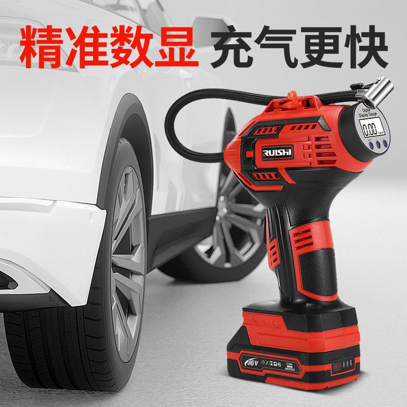 锐仕RUL汽S457HI6V车车载多功能自动充停锂电高压打气泵充气3套泵