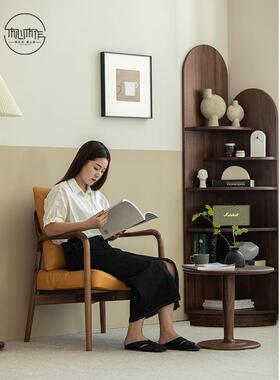 全实黑胡桃木转置角柜物OZP架原木樱桃木书木架角客厅边柜柜