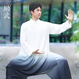 励武表太极服演女变黑白渐武国术道太极拳练功服男ABN中风舞台演