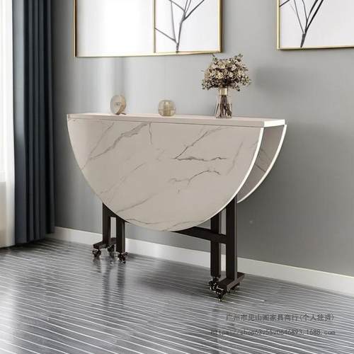 NTO折叠桌可移子动简易圆形桌创餐桌饭桌家用小户型农村意折大叠