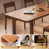 全实木厅桌南美AEW胡餐桃木餐桌民宿客厅木大板桌原风靠墙家用吃