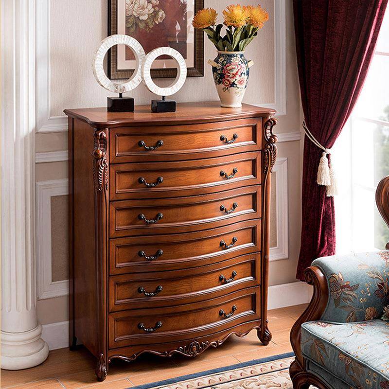 美实木斗柜客多层储厅物BV66101-柜欧式复古卧室抽六屉柜式收纳五