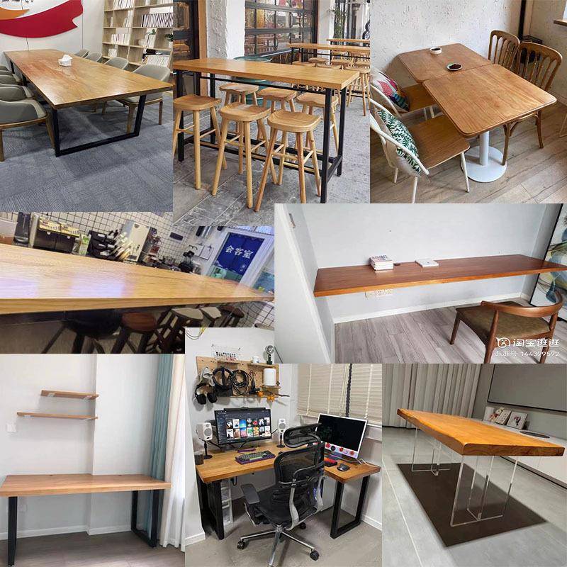 J面^YBS002实木板桌面板可吧订台板松木大板桌板餐桌原木书桌台吧