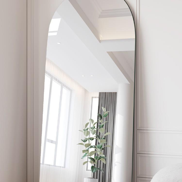 拱镜子全镜身穿衣704镜落地镜家用卧室网红试形衣镜无框边挂墙换