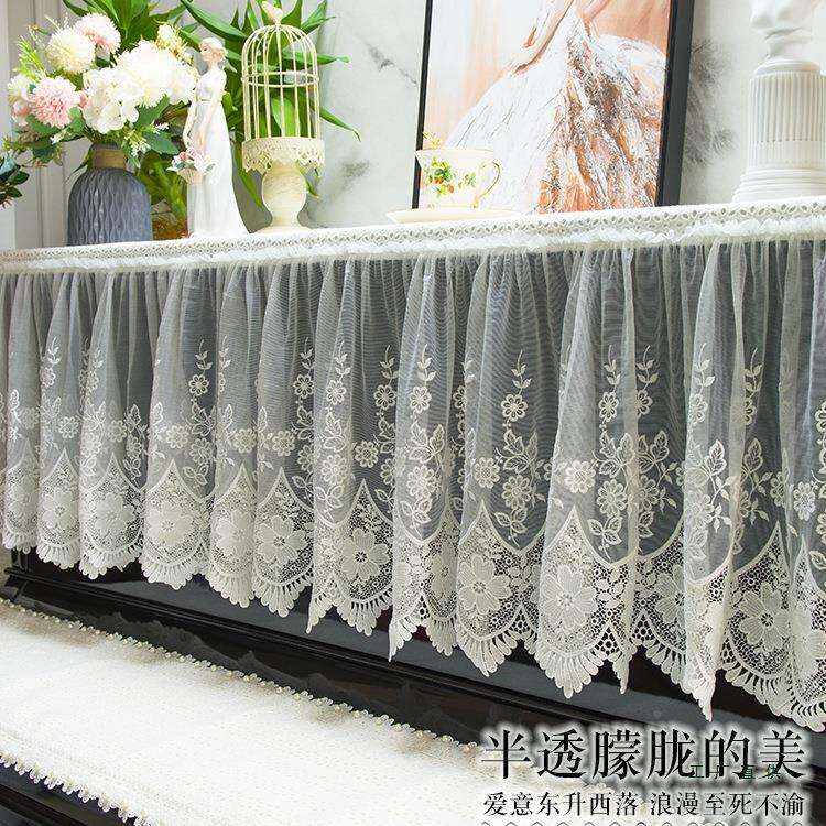 红琴法式钢琴防罩尘高档蕾丝轻奢现代简网约电钢盖布巾680凳套半